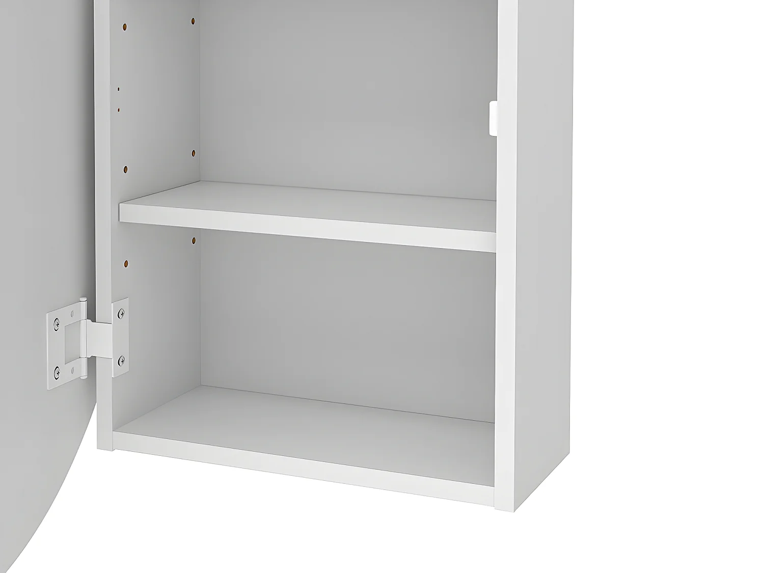 Armoire murale de salle de bain ovale avec miroir - Blanc - RURI