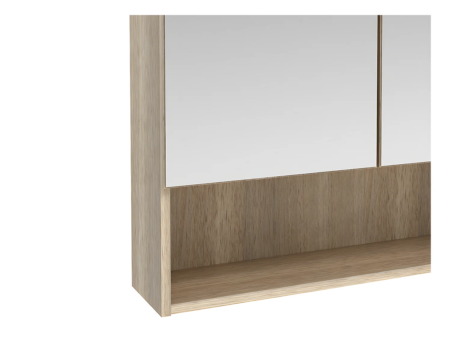 Badkamer muurkast met spiegel en nis ZUMPA - Eik