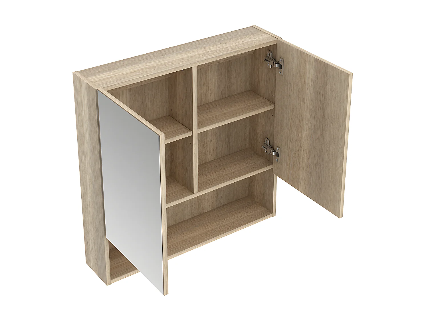 Armadietto a muro da bagno con specchio e nicchia Rovere - ZUMPA