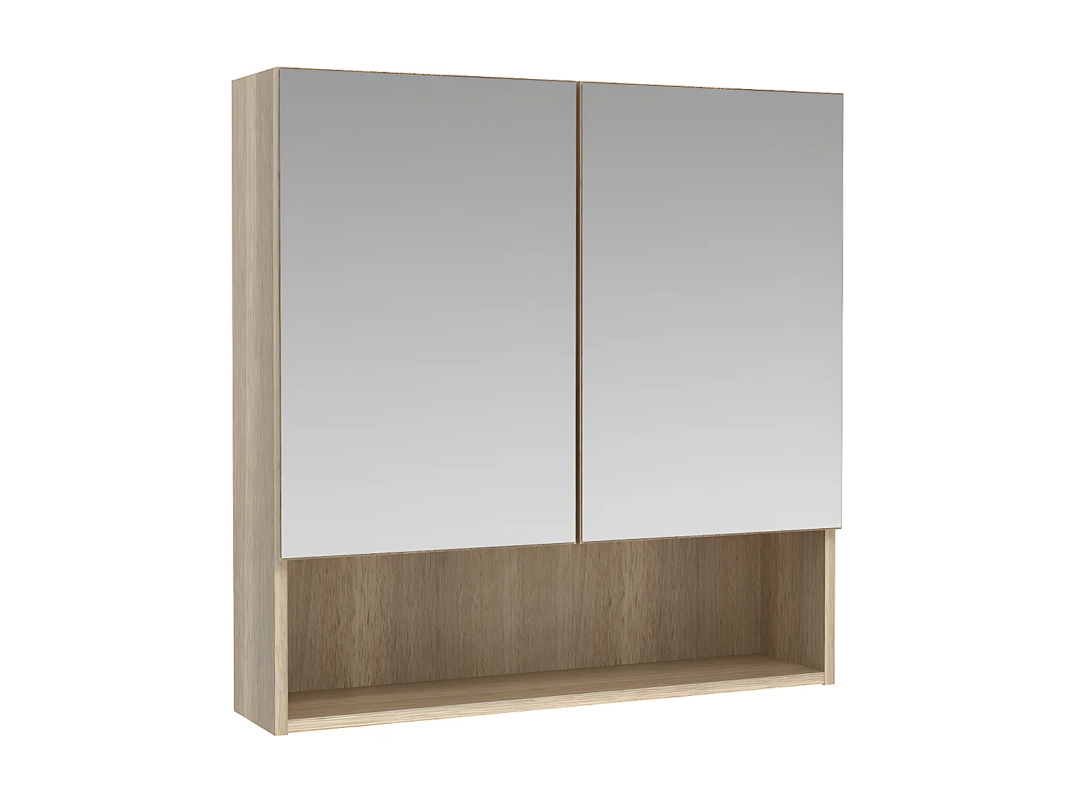 Armadietto a muro da bagno con specchio e nicchia Rovere - ZUMPA