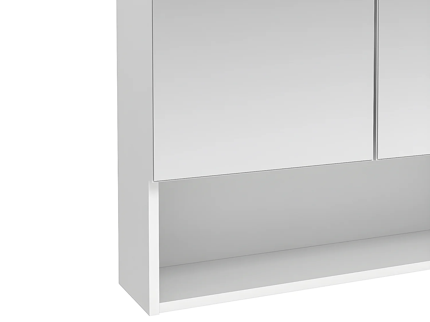 Armário de parede para casa de banho com espelho e nicho cor branco - ZUMPA