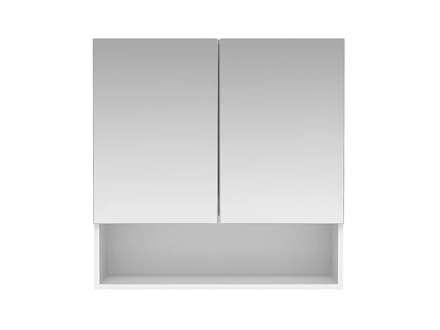 Łazienkowa Szafka łazienkowa wisząca   z lustrem i wnęką - Biała - ZUMPA