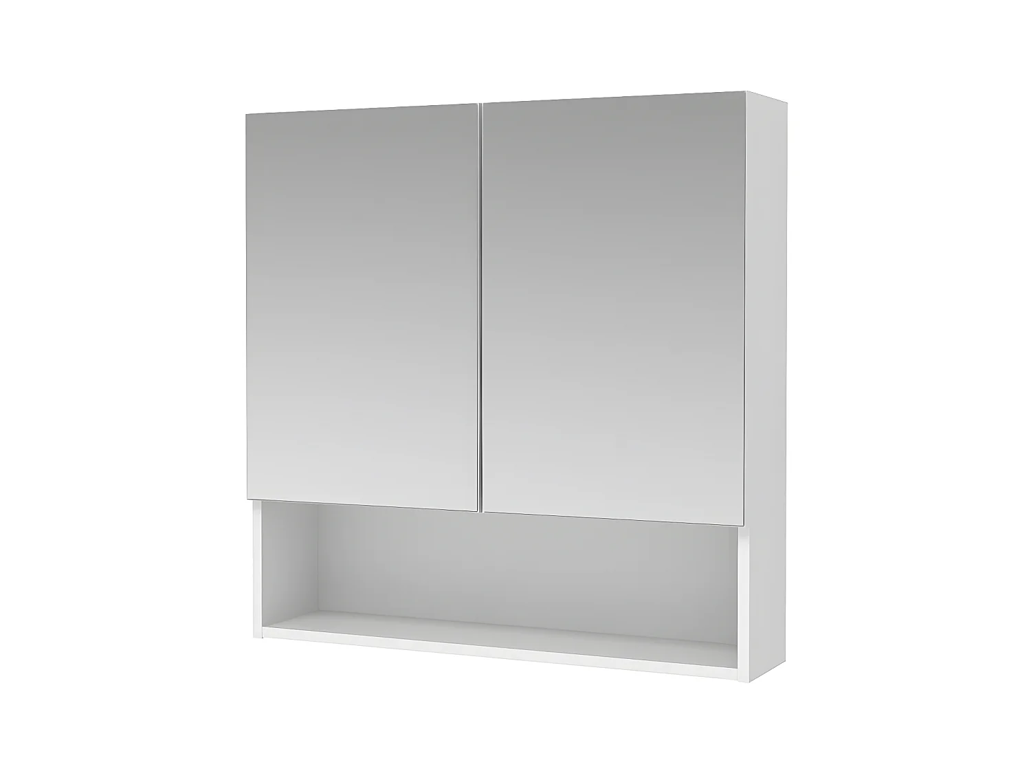 Łazienkowa Szafka łazienkowa wisząca   z lustrem i wnęką - Biała - ZUMPA