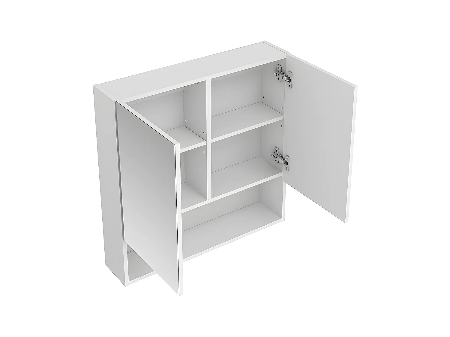 Łazienkowa Szafka łazienkowa wisząca   z lustrem i wnęką - Biała - ZUMPA