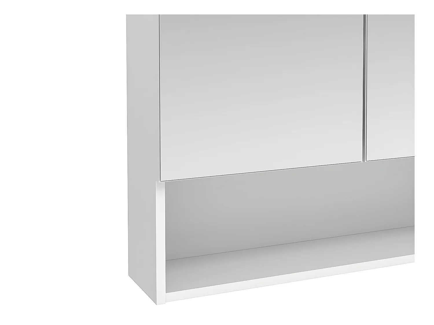 Łazienkowa Szafka łazienkowa wisząca   z lustrem i wnęką - Biała - ZUMPA