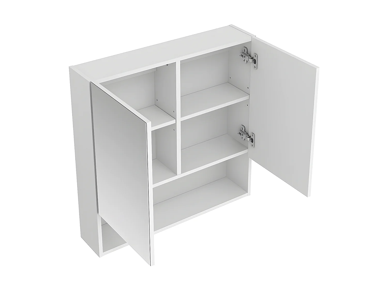 Armoire murale de salle de bain avec miroir et niche - Blanc - ZUMPA