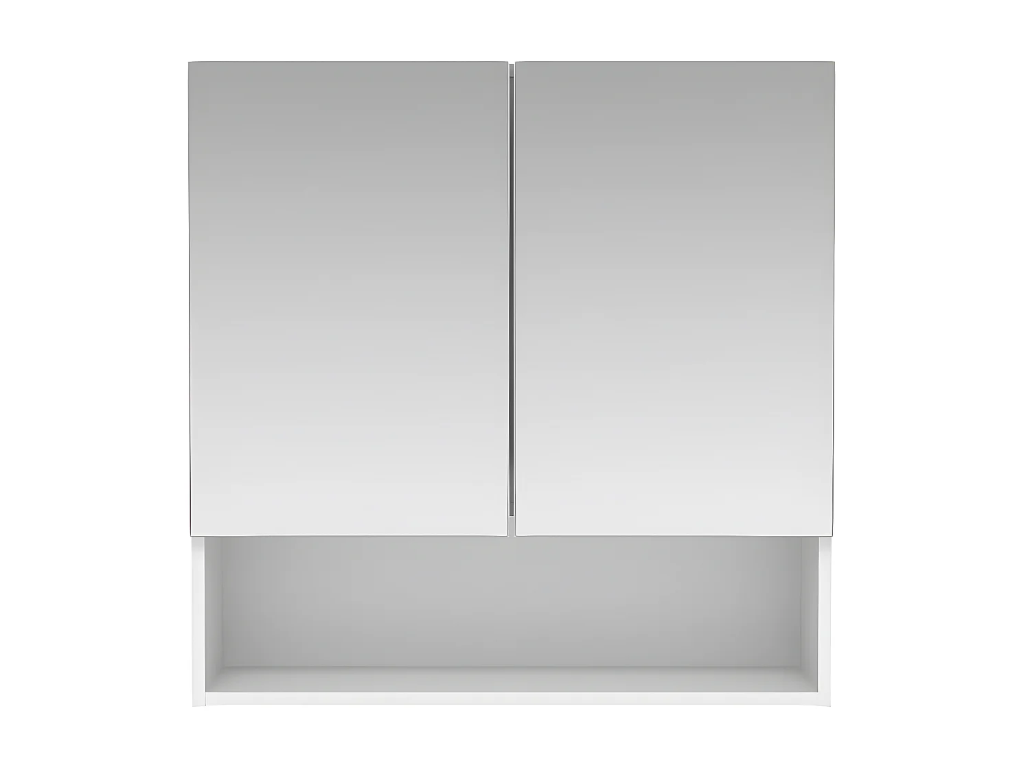 Armoire murale de salle de bain avec miroir et niche - Blanc - ZUMPA