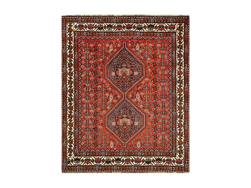 Wollteppich 159x194 Rot Ghashghai