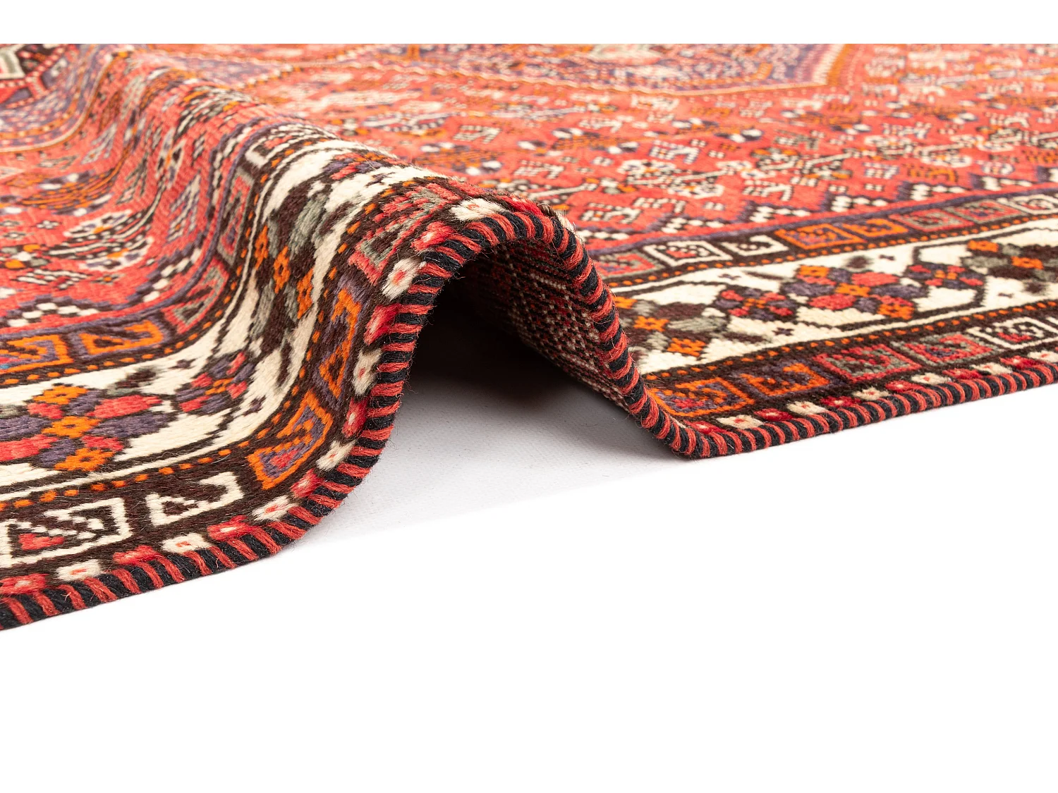 Wollteppich 159x194 Rot Ghashghai