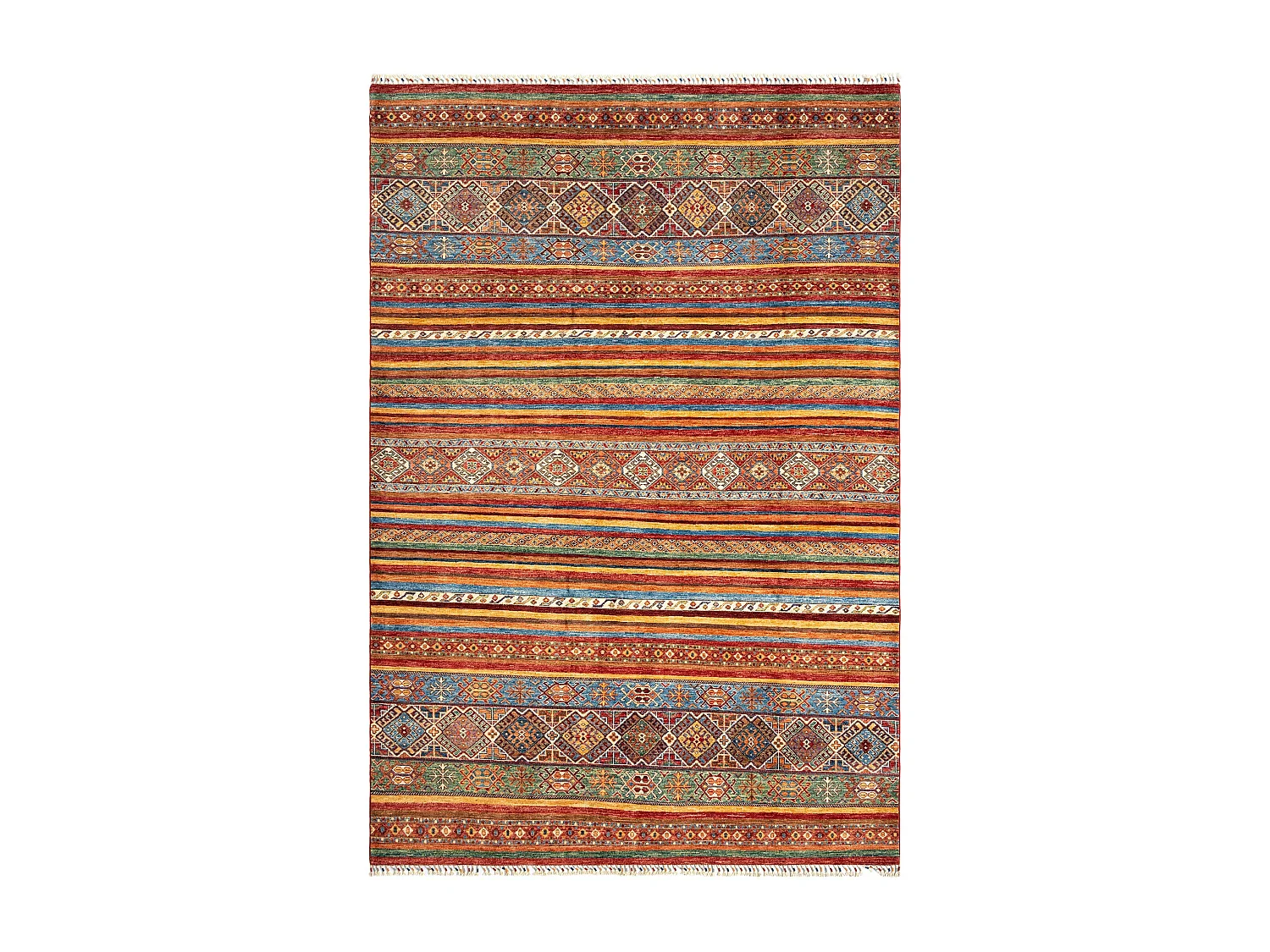 Tapis de laine 205x295 rouge Torkman