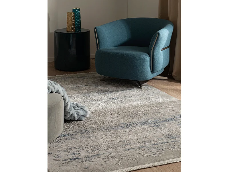 Tapis 125x185 gris bleu Davos Charme