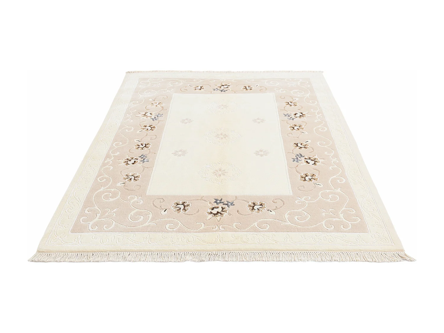 Wollteppich 152x196 Beige Darya