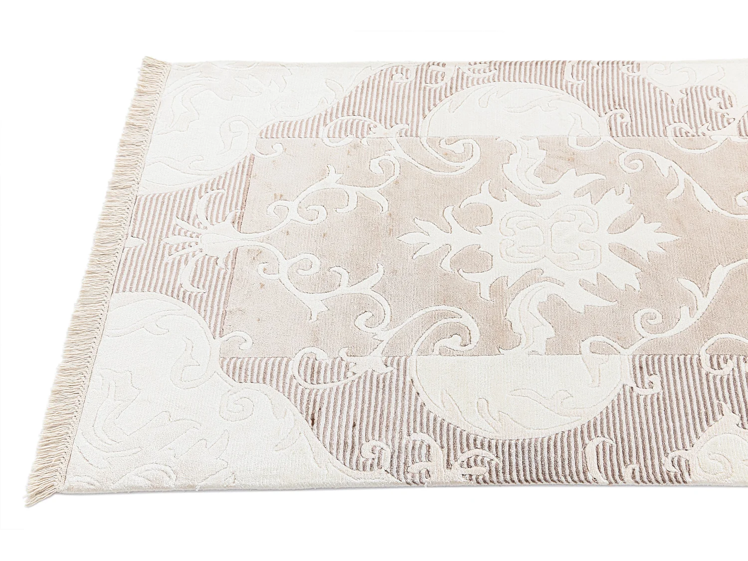 Läufer-Wollteppich 84x201 Beige Darya