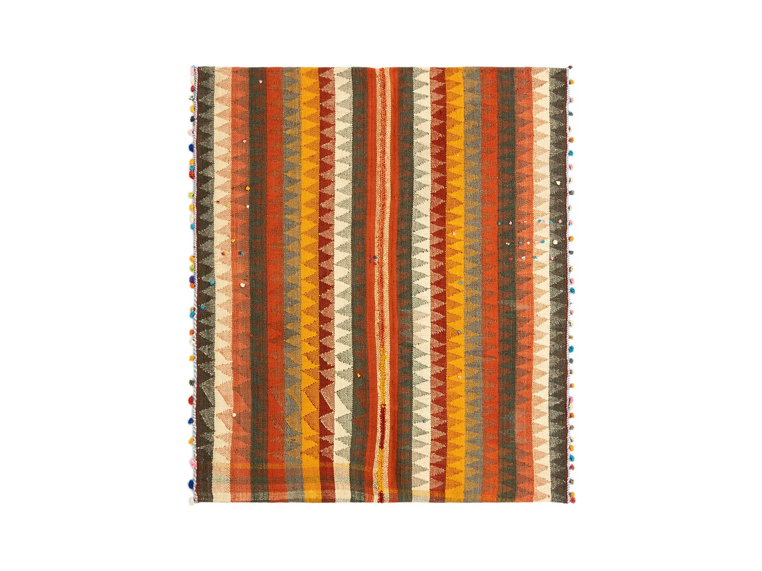 Wollteppich 138x160 Orange Jajim