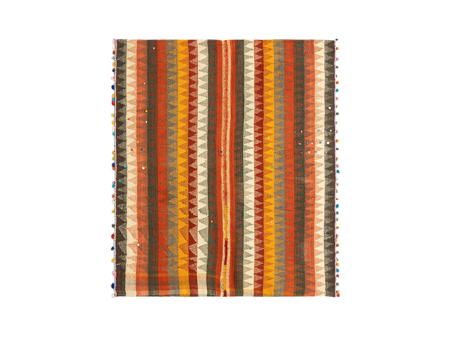 Tapis de laine 138x160 orange Jajim