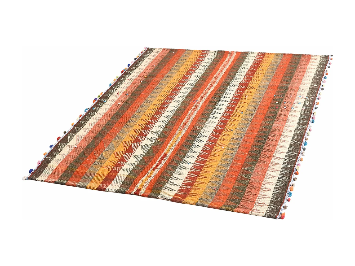 Tapis de laine 138x160 orange Jajim