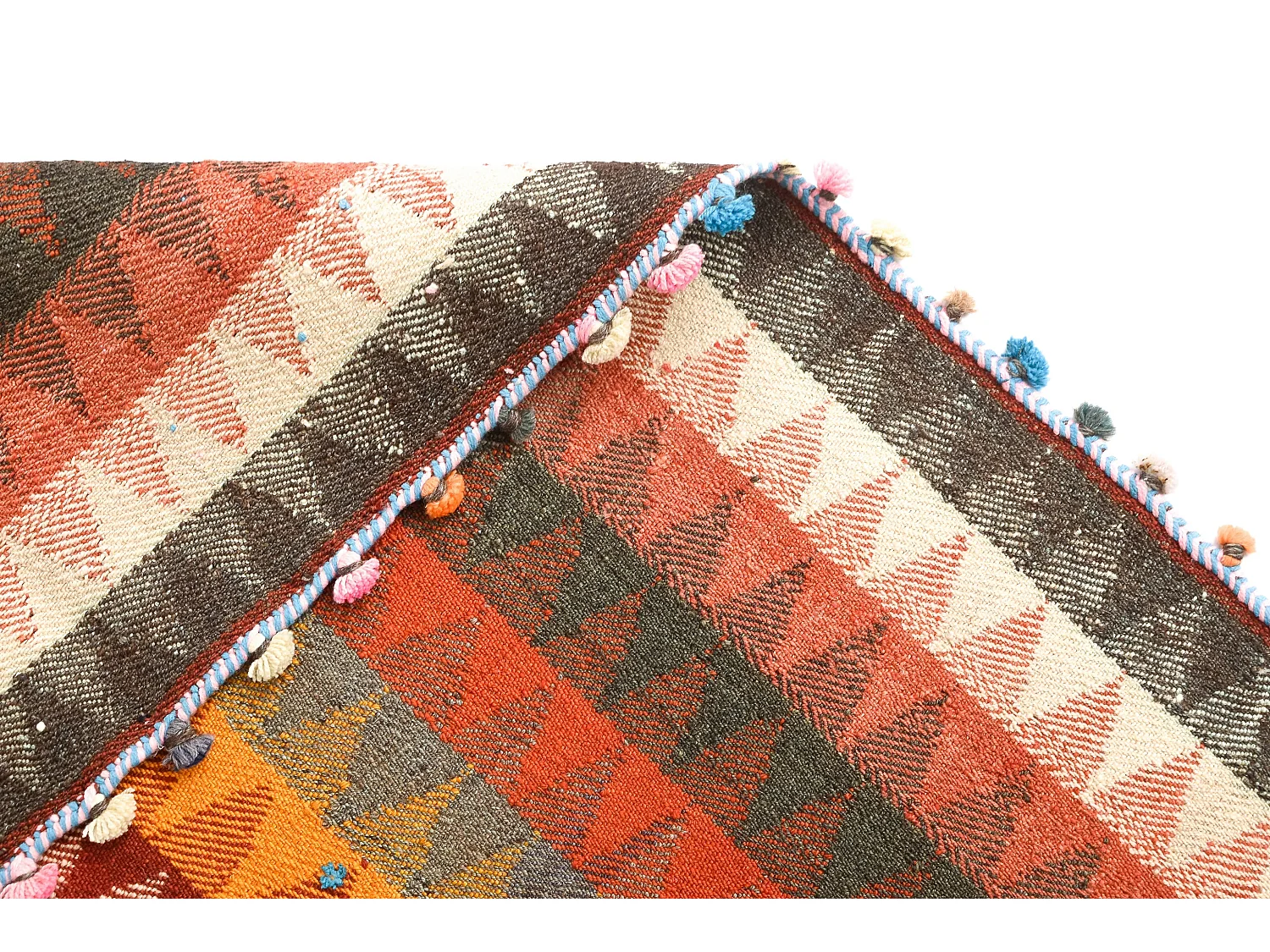 Tapis de laine 138x160 orange Jajim