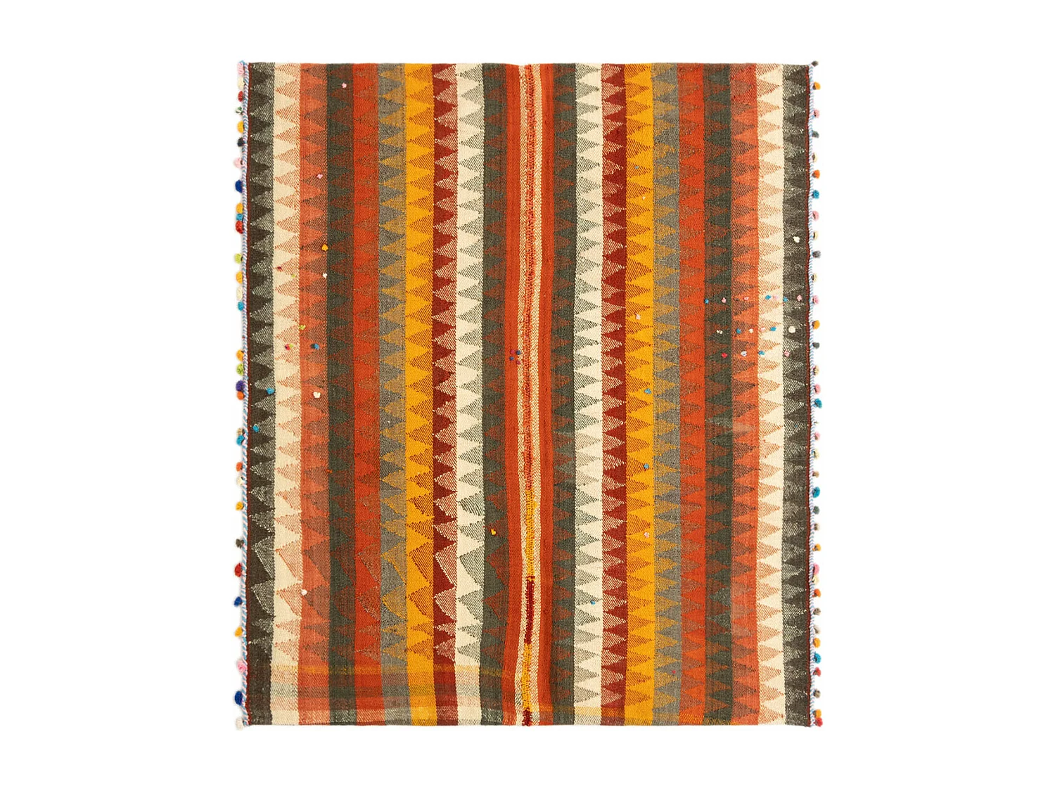 Tapis de laine 138x160 orange Jajim