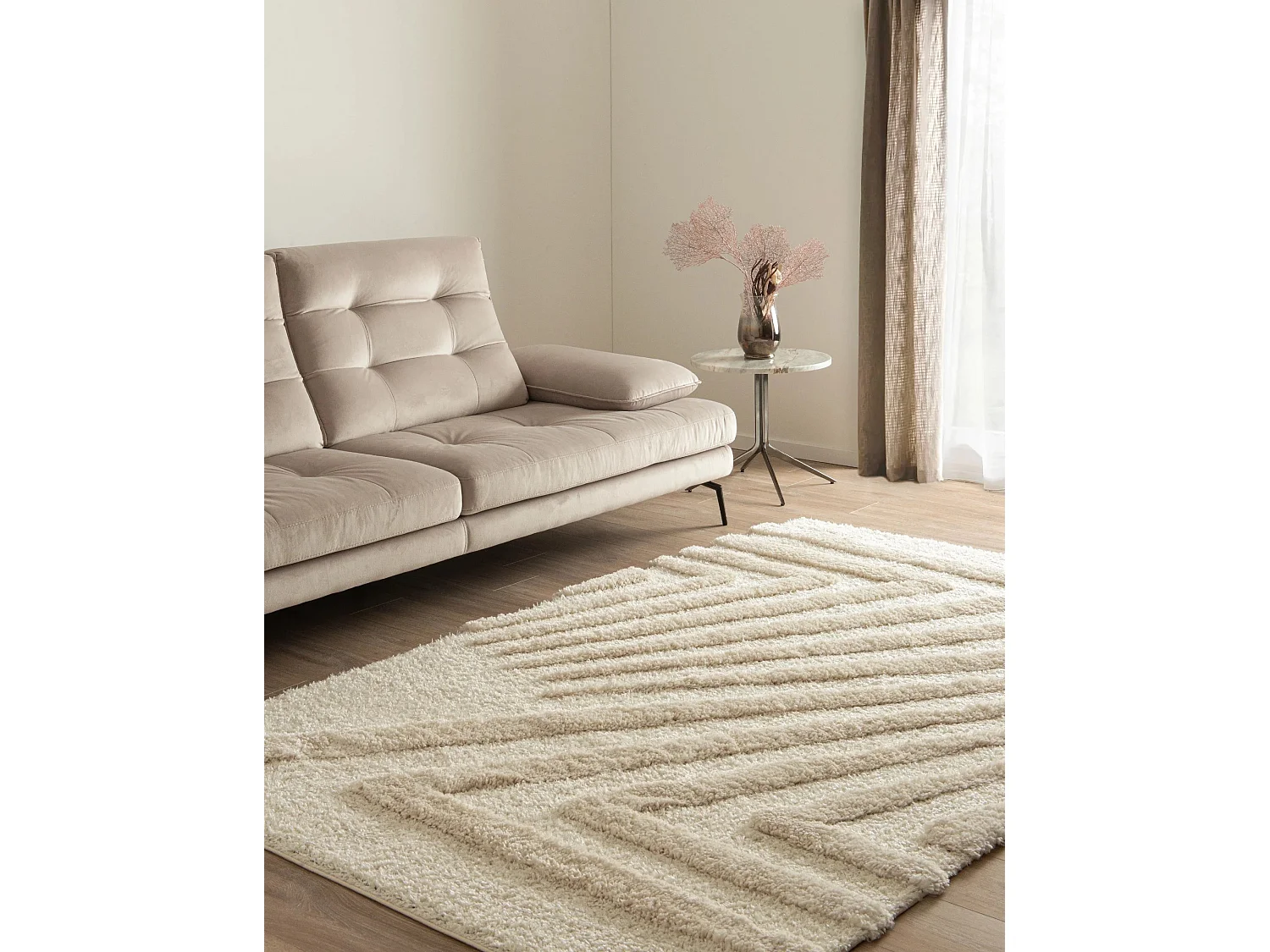 Tapis shaggy 125x185 Blanc Thun Avis