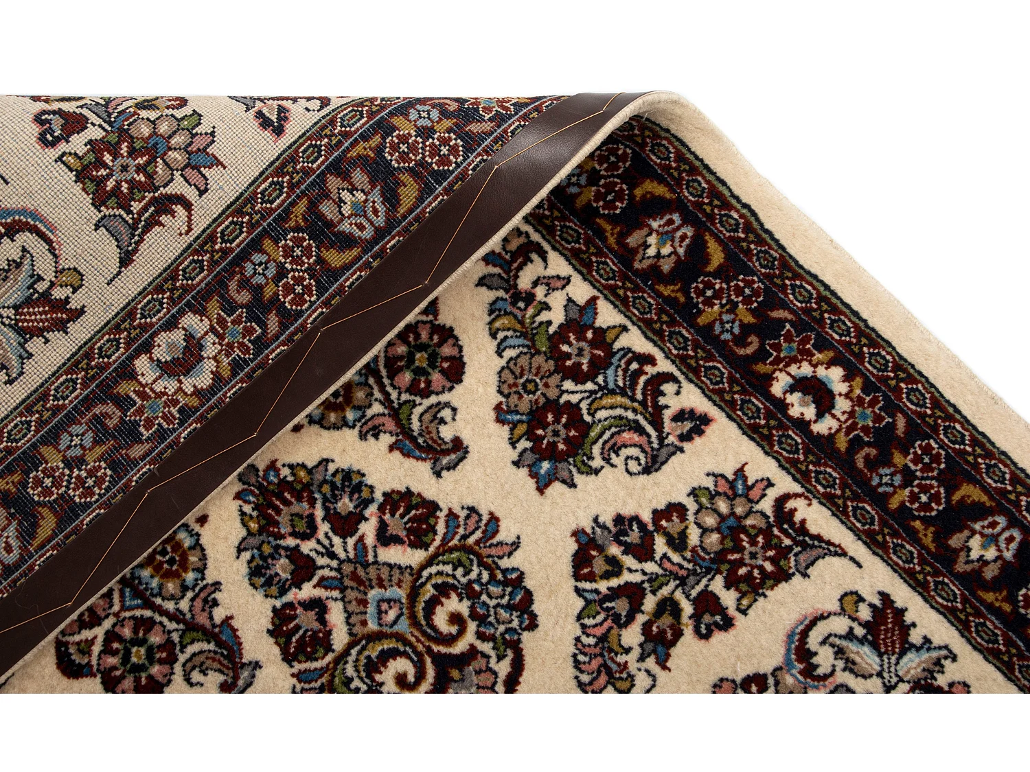 Läufer-Wollteppich 75x414 Beige Ghom