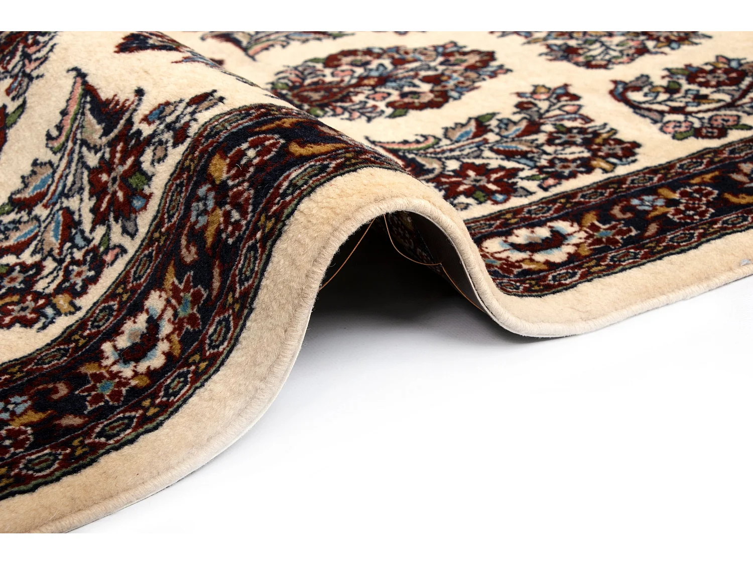 Läufer-Wollteppich 75x414 Beige Ghom