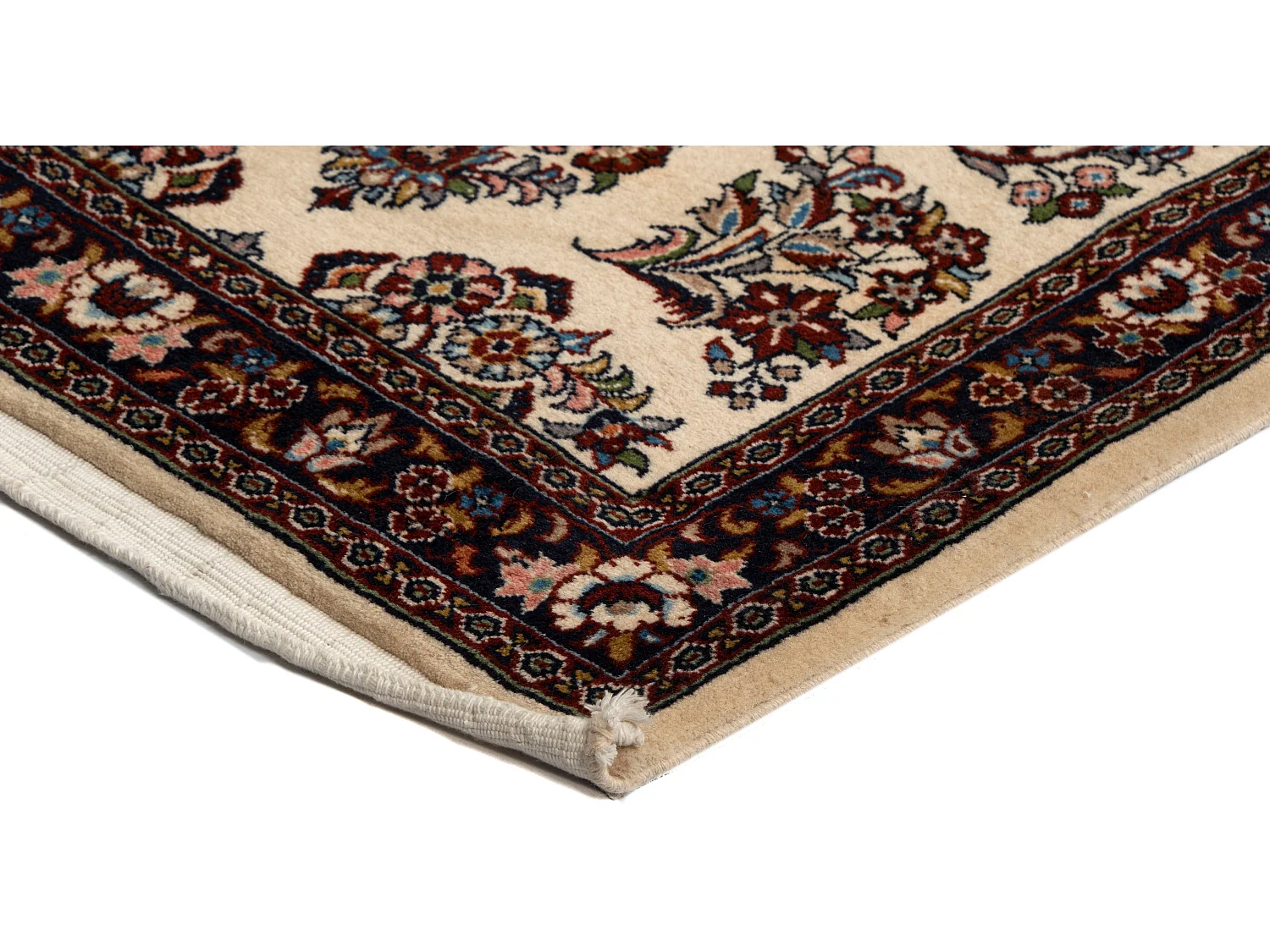 Läufer-Wollteppich 75x414 Beige Ghom