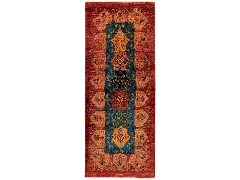 Läufer-Wollteppich 86x216 Orange Kashkuli