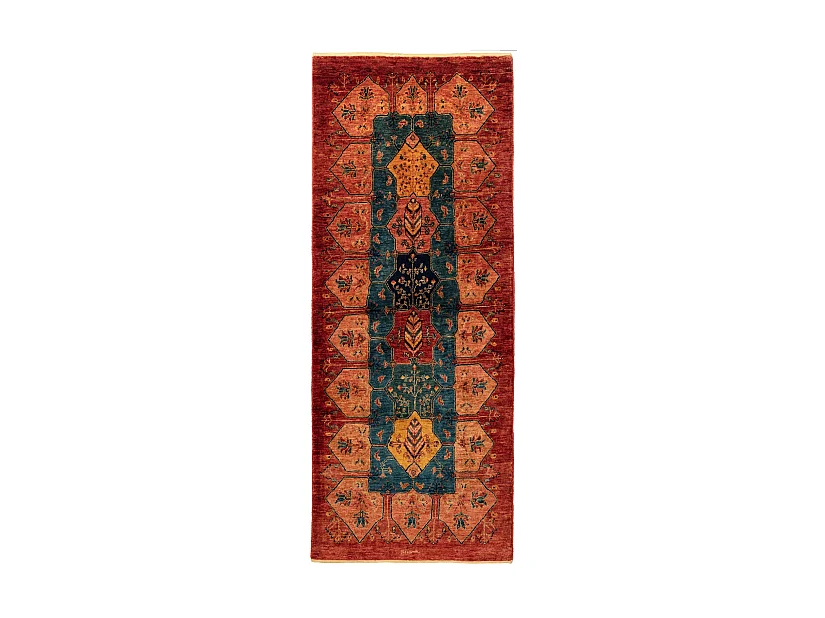 Tapis de couloir en laine 86x216 orange Kashkuli