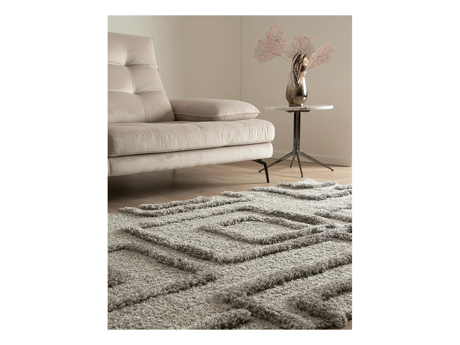 Hoogpolig tapijt 305x240 Grijs Thun Artem