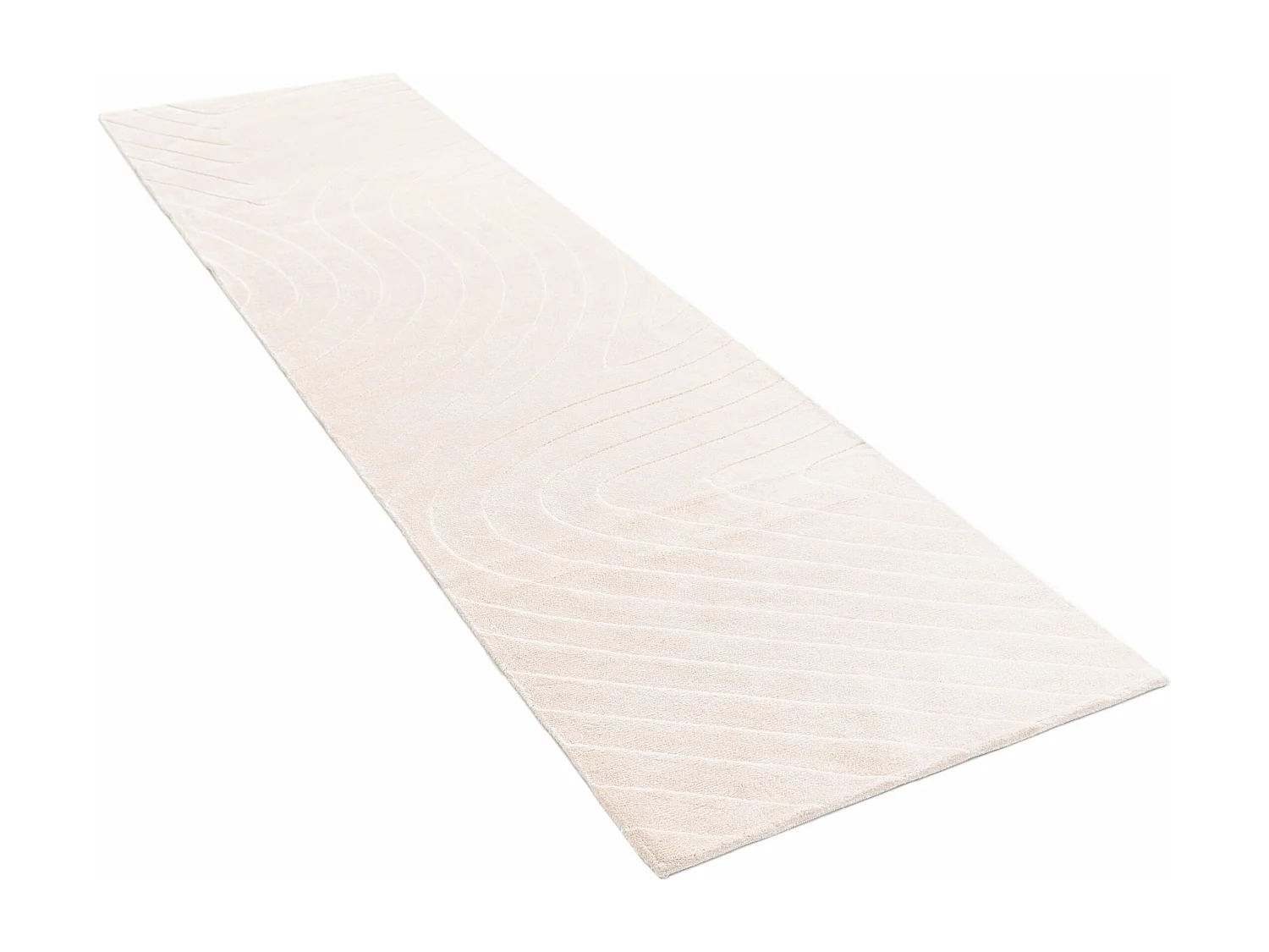 Läufer-Wollteppich 81x300 Beige Darya