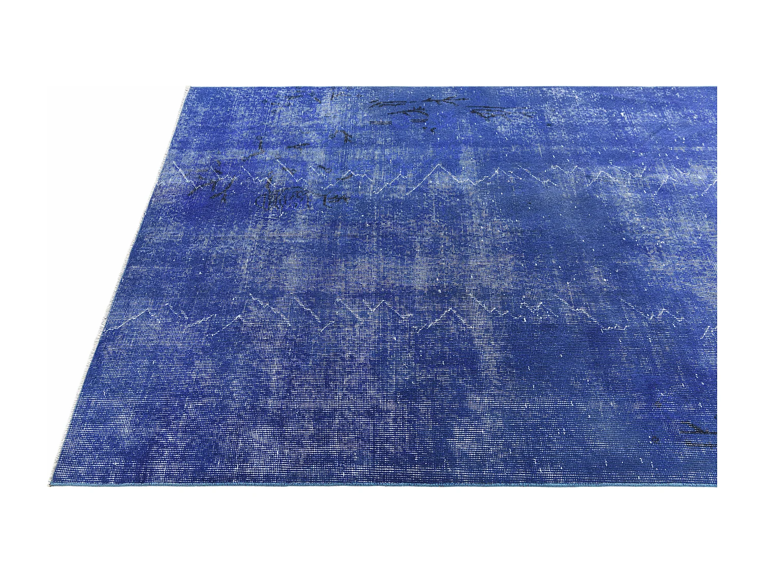 Tapis de laine 132x246 Bleu Ultra Vintage