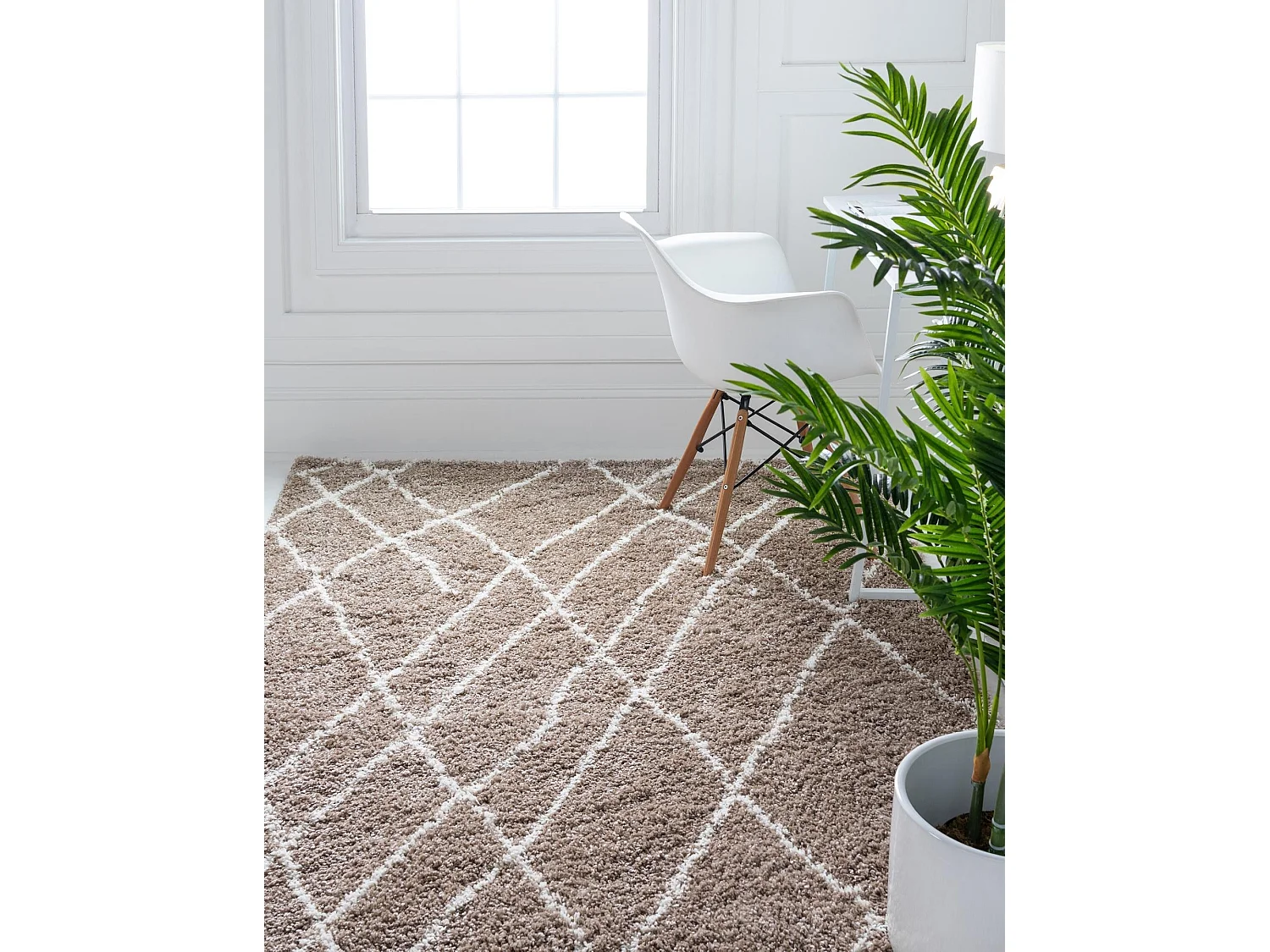 Tapis shaggy 275x365 brun Lachen Fence