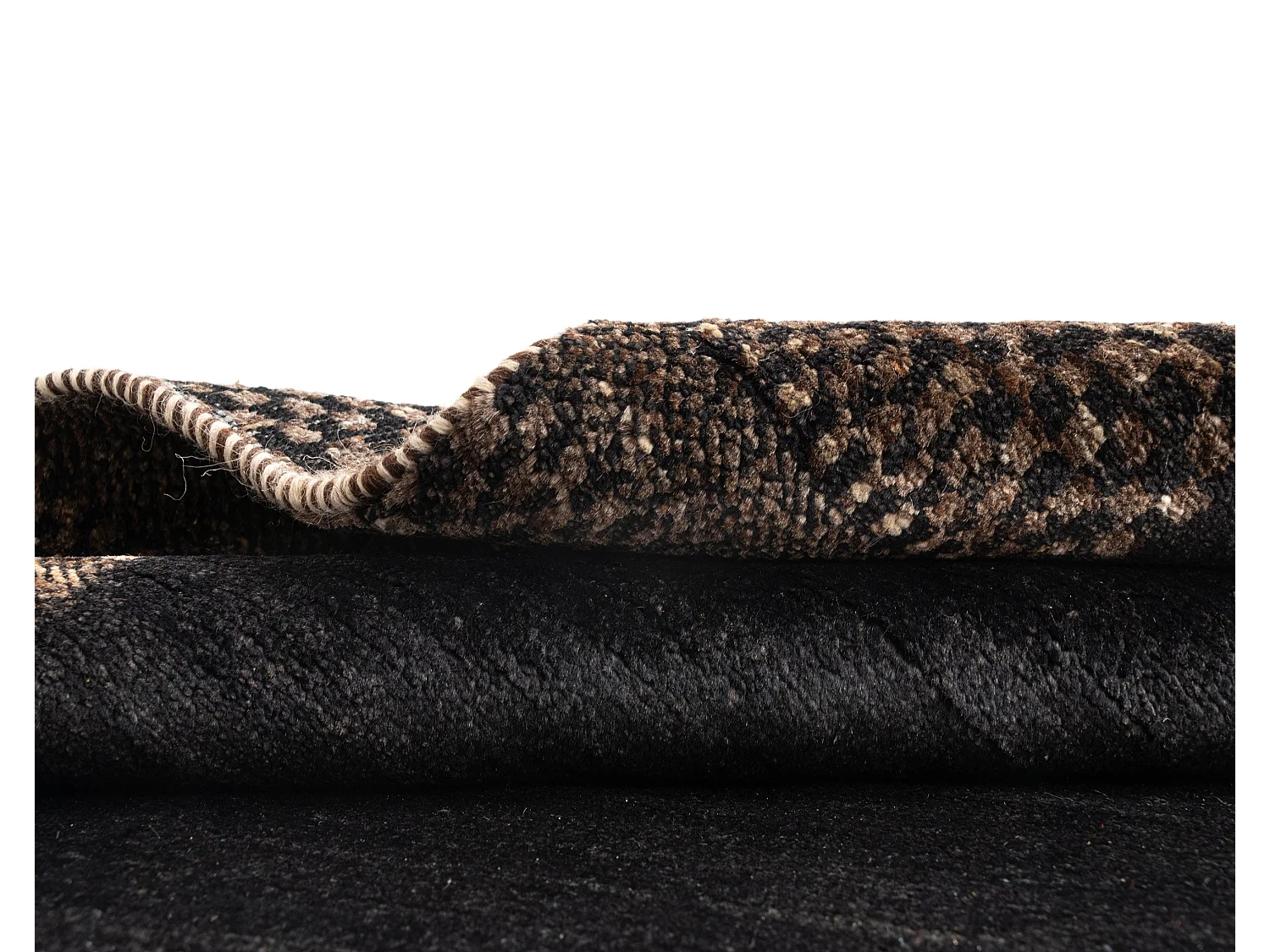 Wollteppich 93x149 Schwarz Juma