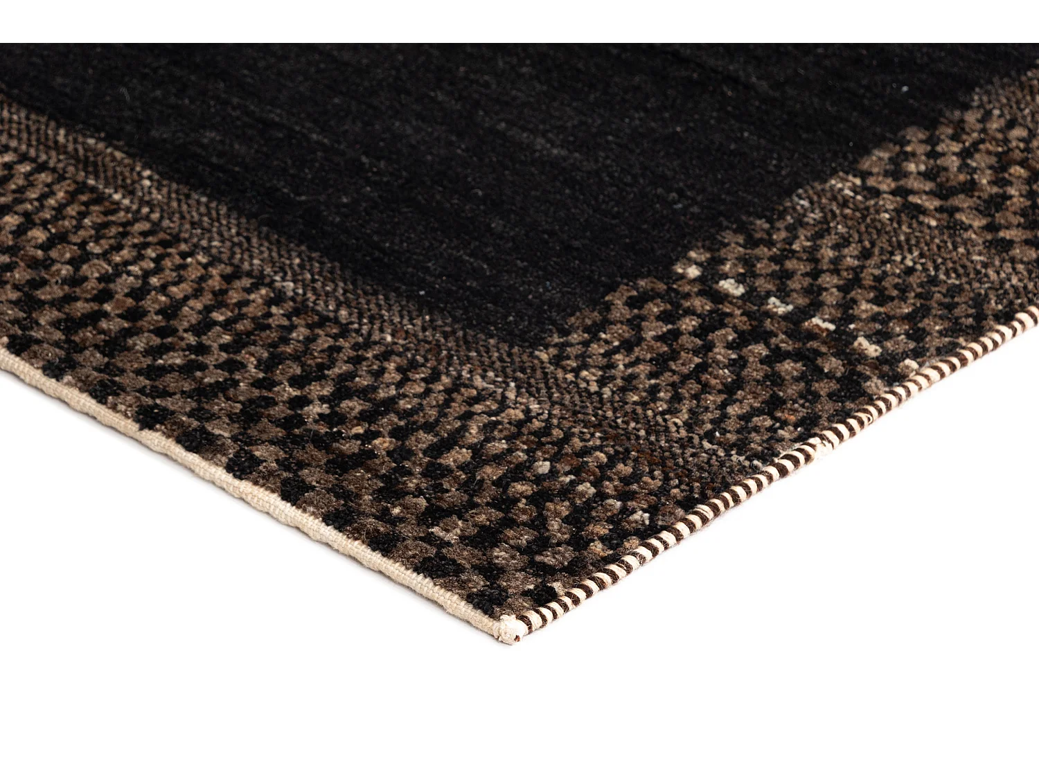 Wollteppich 93x149 Schwarz Juma