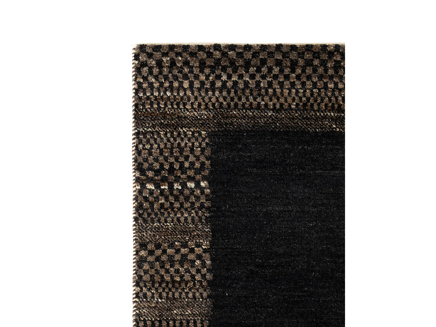 Wollteppich 93x149 Schwarz Juma