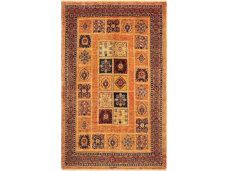 Tapis de laine 110x178 orange Kashkuli