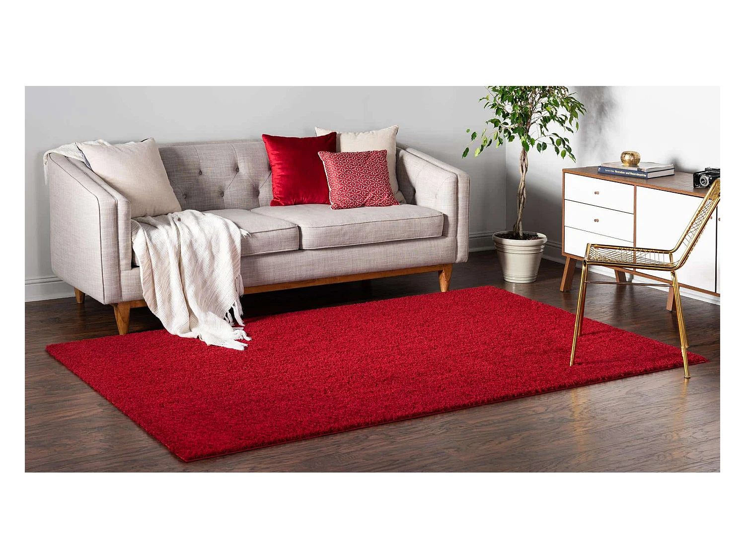 Hochflorteppich 160x245 Rot Luzern