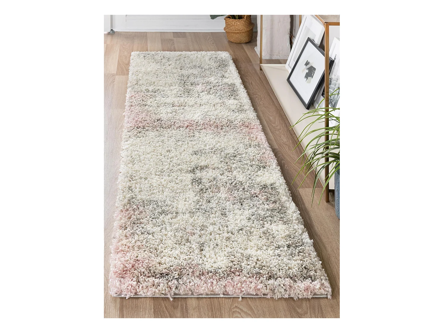 Tapis shaggy 62x120 beige - rose Lachen Haze