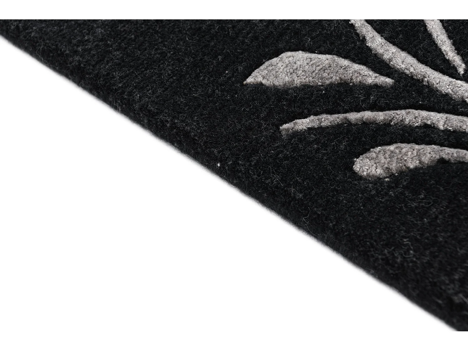 Tapis de couloir en laine 89x401 noir Darya