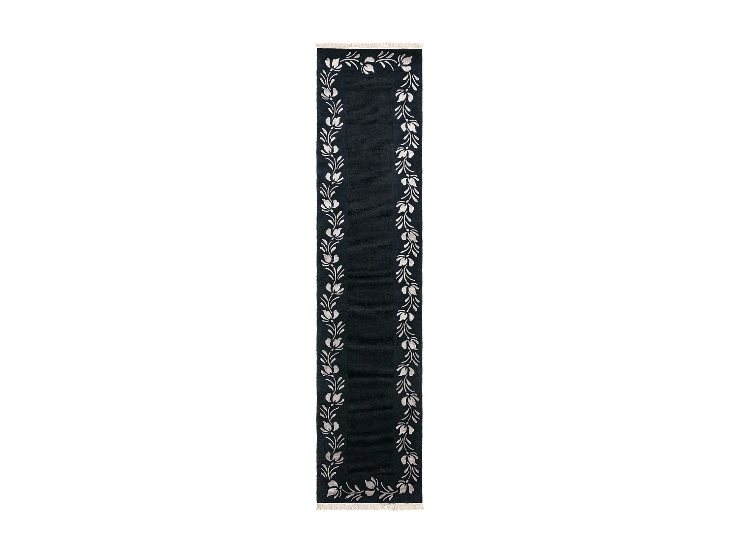 Tapis de couloir en laine 89x401 noir Darya