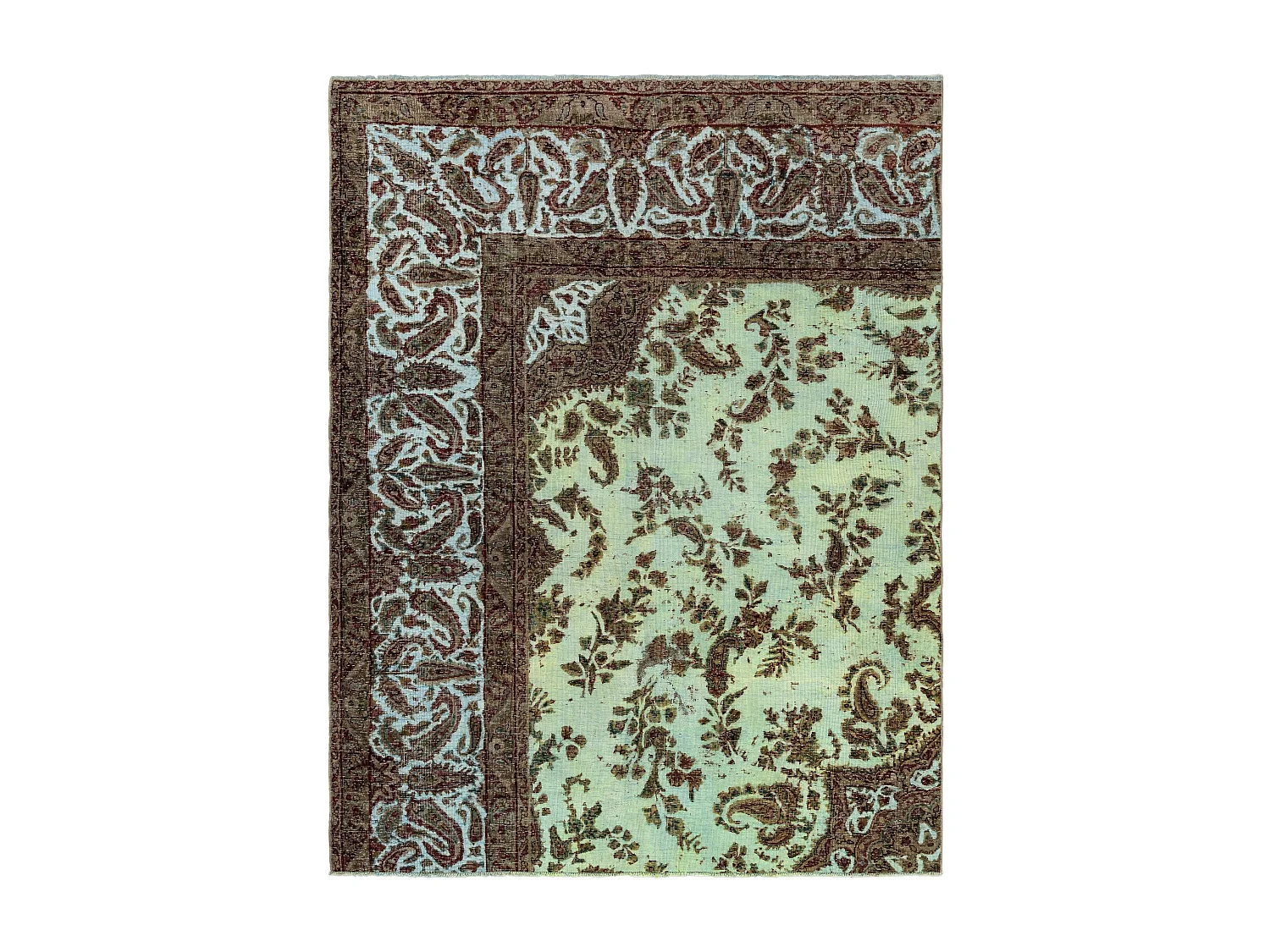 Tapis de laine 141x189 vert Vintage Royal