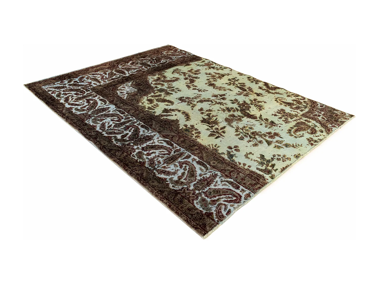 Tapis de laine 141x189 vert Vintage Royal