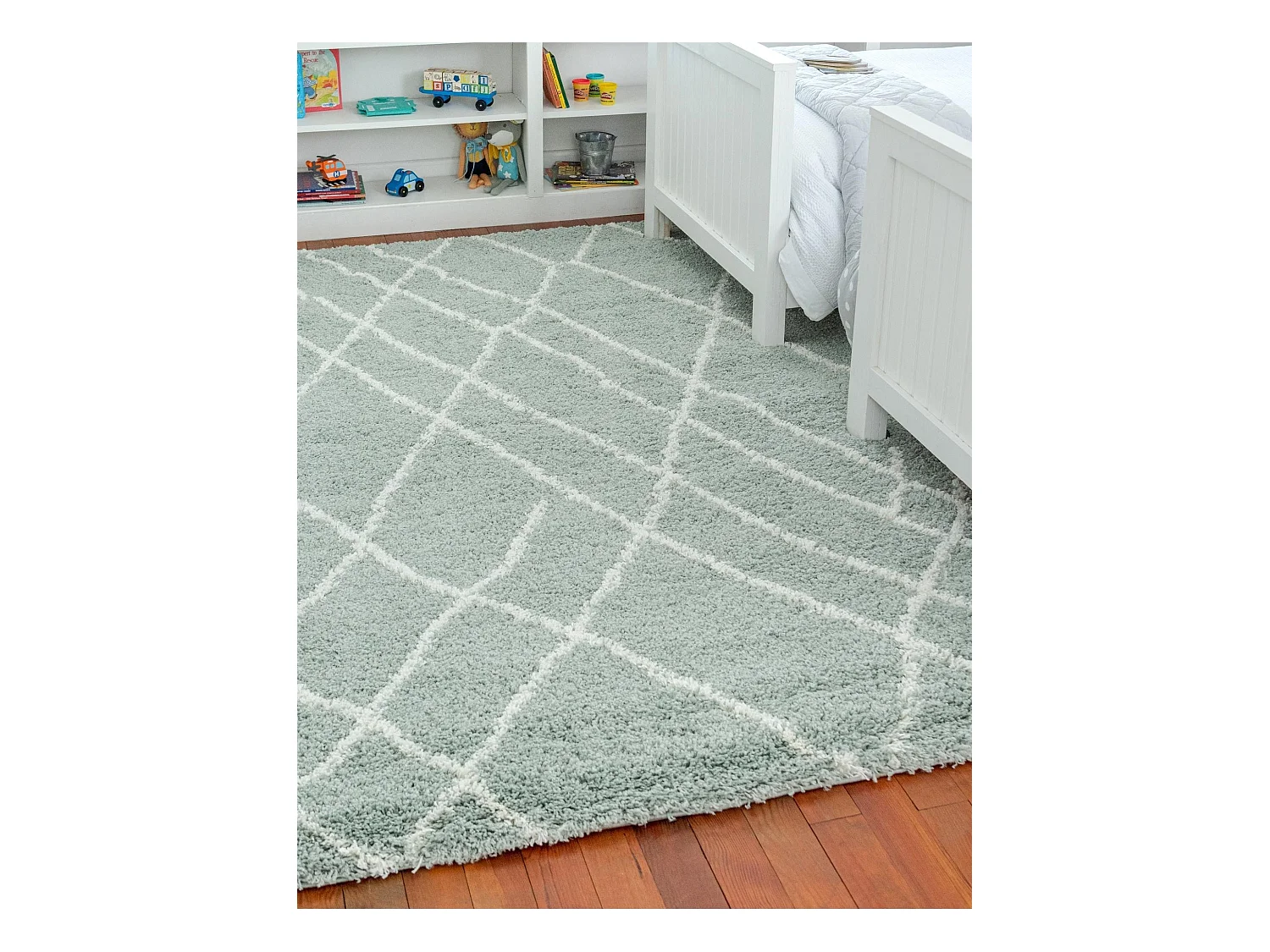 Hoogpolig tapijt 185x125 Groen Lachen Fence