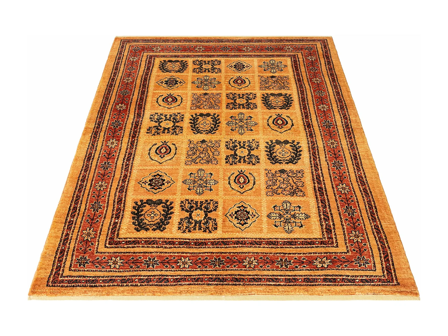 Tapis de laine 108x150 orange Kashkuli