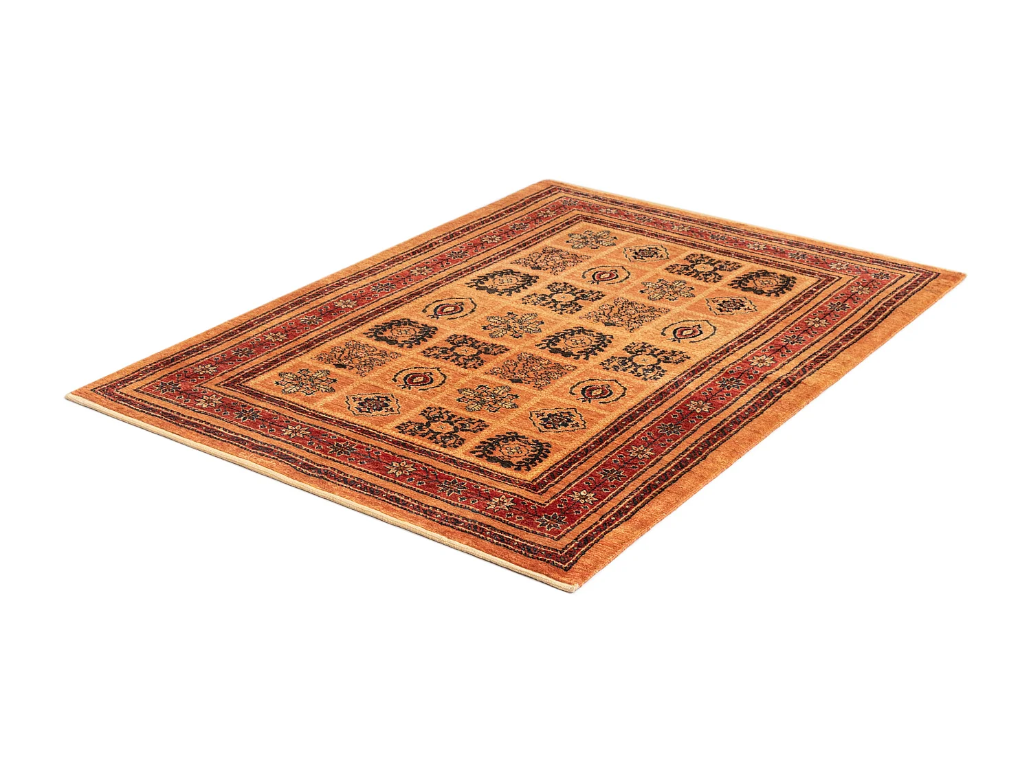 Tapis de laine 108x150 orange Kashkuli