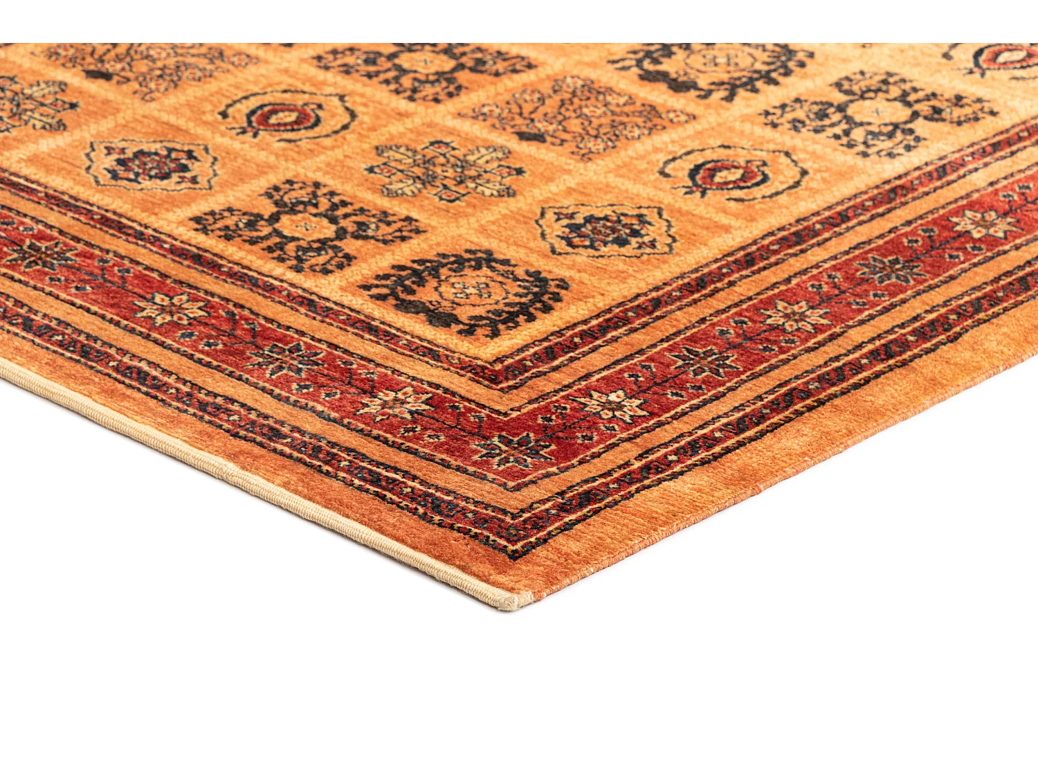 Tapis de laine 108x150 orange Kashkuli