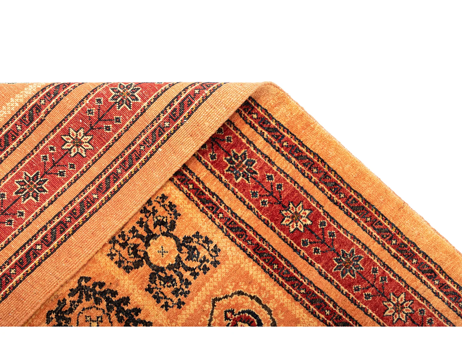 Tapis de laine 108x150 orange Kashkuli