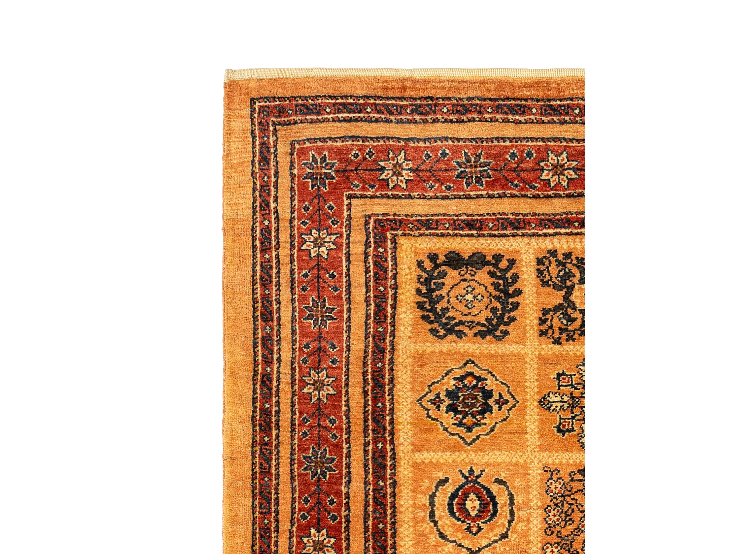 Tapis de laine 108x150 orange Kashkuli