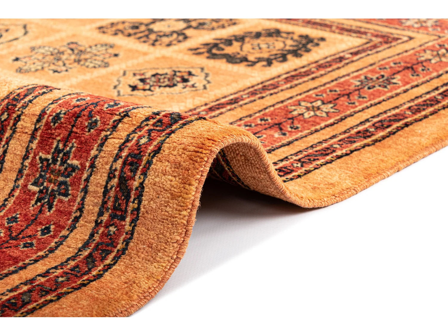 Tapis de laine 108x150 orange Kashkuli