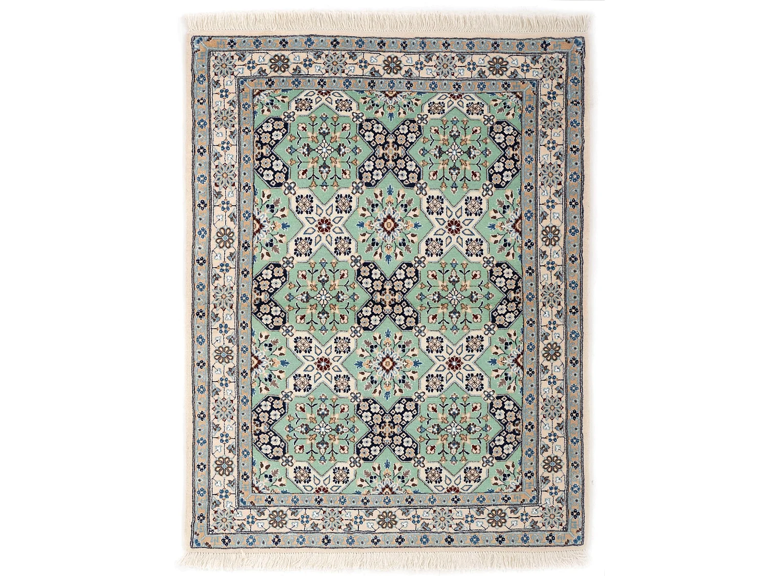 Tapis de laine 96x130 turquoise Nain